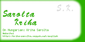 sarolta kriha business card